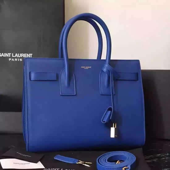 Replica Saint Laurent Small Sac De Jour Bag In Blue Leather